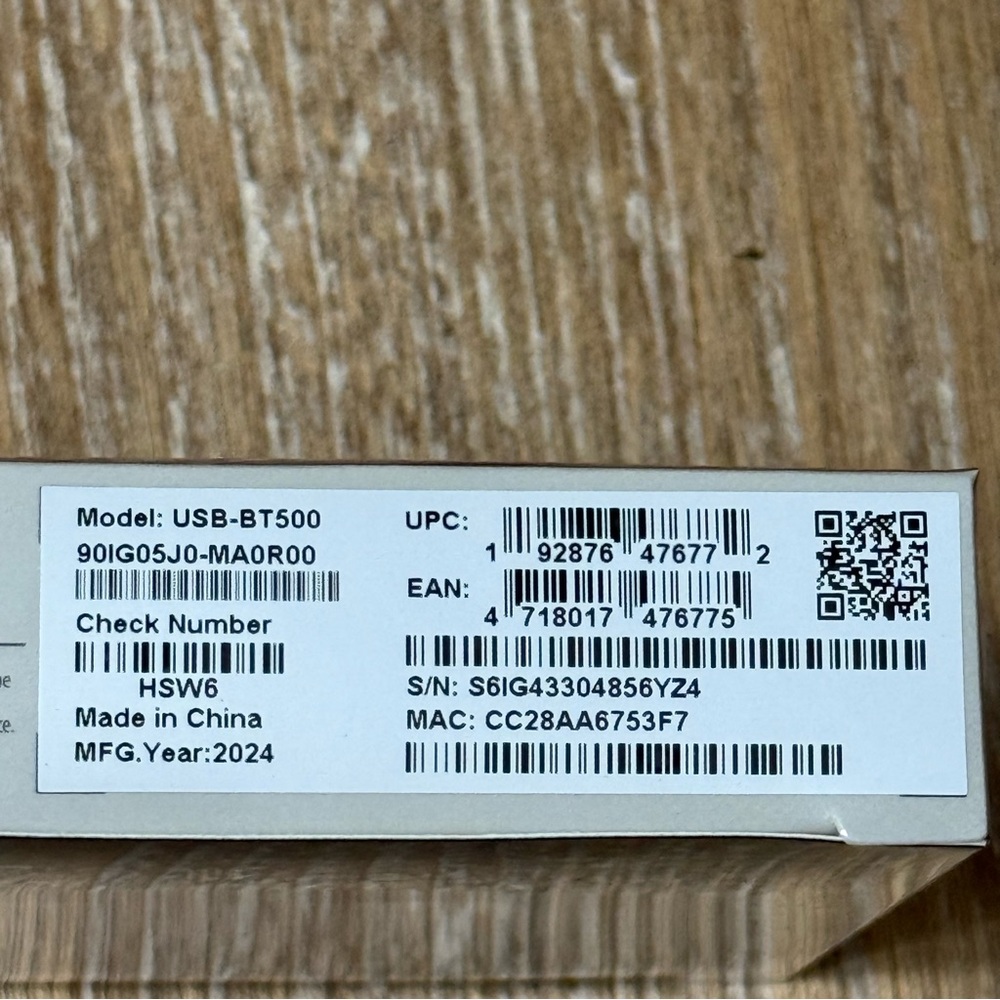 NEW ASUS USB-BT500 Bluetooth 5.0 USB Adapter Unopened Package - Picture 3 of 7